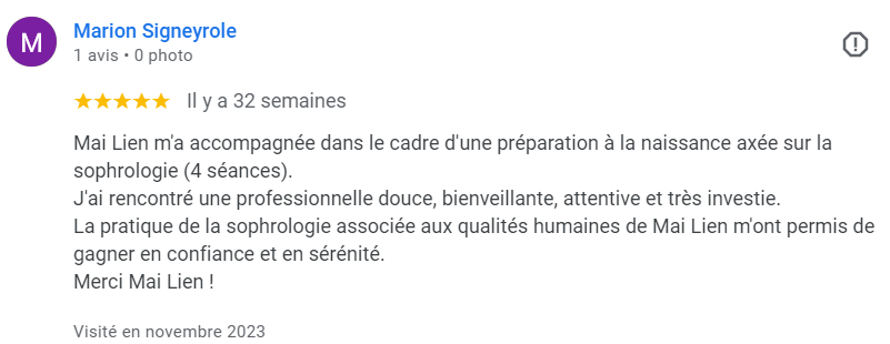 Témoignages et avis pour Mai Lien Gault Sophrolgue